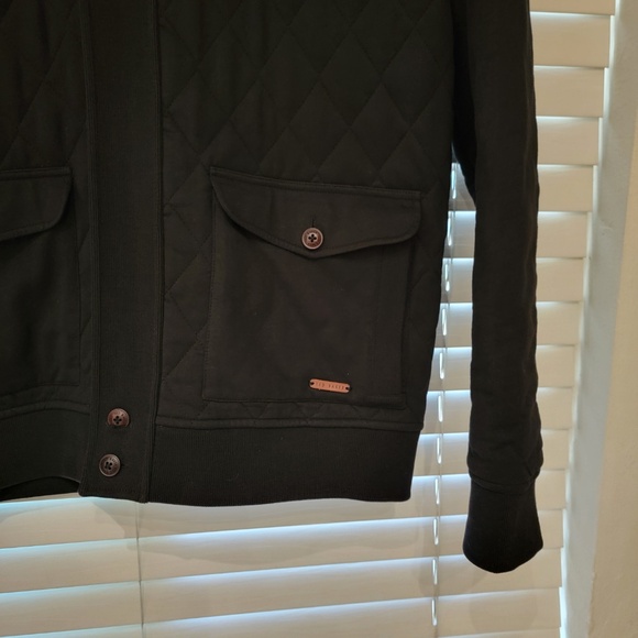 Ted Baker Quilted Jacket Men’s Size Small Black Full Zip Pocket Bomber Coat EUC - Picture 4 of 6